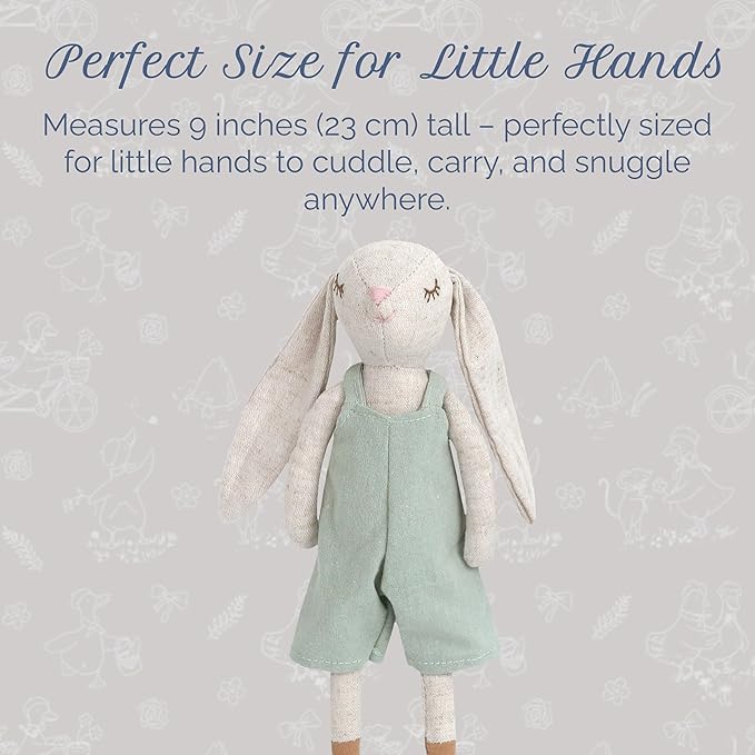 MON AMI Billy The Bunny Stuffed Doll - 9", Soft & Cuddly Plush Animal Doll, Use as Toy or Room Décor, Great Gift for Kids of All Ages