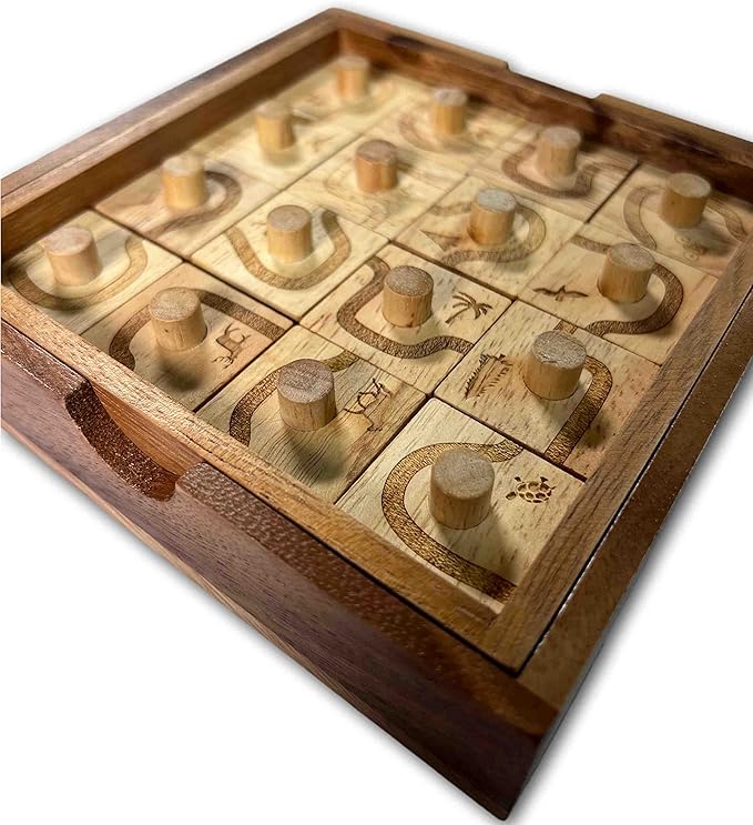 Trail Run Wood Brain Teaser Puzzle - Edge Match to Complete Path - Creative Crafthouse