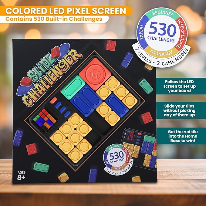 Point Games Super Slide Puzzle Game, Handheld Electronic Games for Kids, STEM Learning - Brain Teaser - IQ Puzzles Toy, Travel Toys & Great Gift, 530 Challenges for Boy & Girl, Ages 8+
