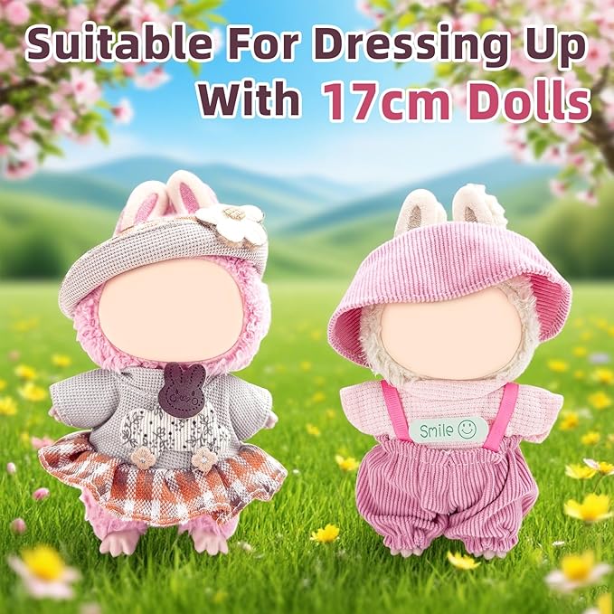 4 Pack—17 cm Doll Clothes for Cute Accessories for Fashion，Perfect for Play & Display, Dolls Clothing Girl Chic Style Set Elegant Dress Accessories(No Dolls and Shoes) (Set I)