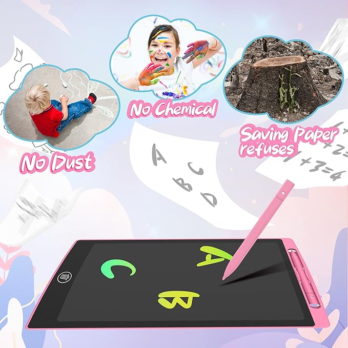 LCD Writing Tablet for Kids 12.5 Inch, Doodle Pad, Colorful Writing Board, LCD Drawing Board Erasable,Toys for Kids, Birthday Day Gifts for 3 4 5 6 7 8 Year Old Girls Boys, Blue (Blue+Green)