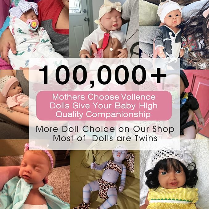 Vollence 14 inch Full Silicone Baby Dolls Realistic, Not Vinyl Dolls, Real Lifelike Silicone Baby Doll for Child Christmas, Children's Day - Boy