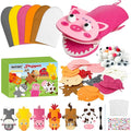 WATINC 6Pcs Hand Puppet Making Kit, Art Craft Felt Sock Puppet Toys, Creative DIY Make Your Own Pompoms Wiggle Googly Eyes Storytelling Role Play Party Supplies Gift for Girls Boys (Farm Animals A)