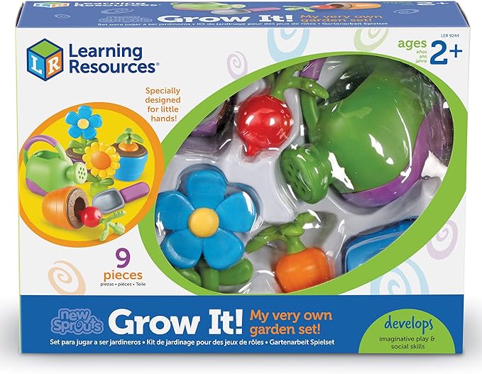 Learning Resources New Sprouts Grow It! Toddler Gardening Set - 9 Pieces, Ages 2+ Toddler Learning Toys, Garden Toys for Kids, Spring and Easter Toys for Boys and Girls