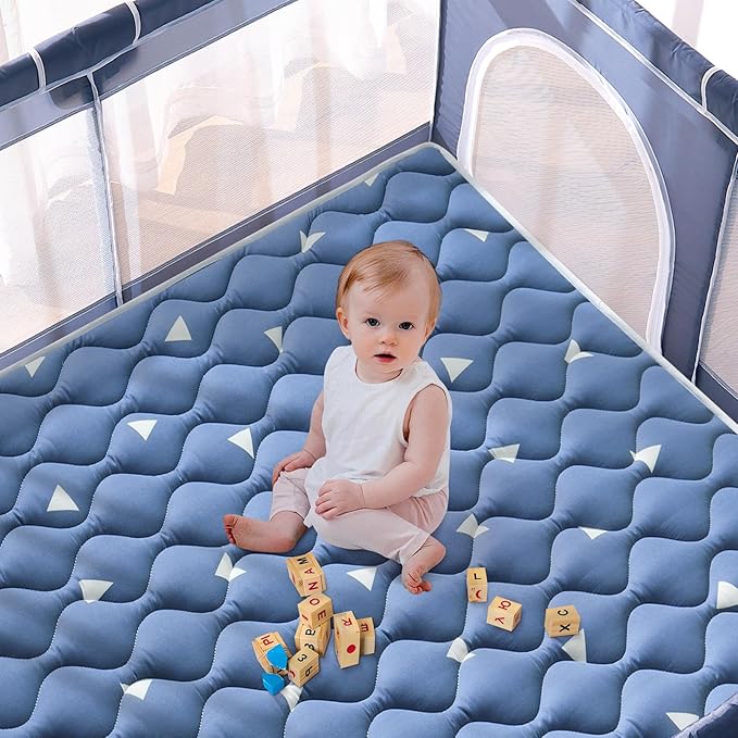Baby Play Mat for Floor 71" X 59", Premium Thicken Foam One-Piece Crawling Mat, Extra Large Non-Slip Cushioned Activity Playmats for Babies, Toddlers, Infants, Play & Tummy Time