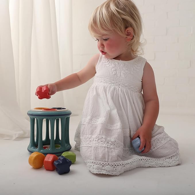 Tolo Rolling Shape Sorter | Interactive Toy for Babies 12+ Months | Includes 6 Colorful Shapes with Rattling Sounds | Develops Shape Recognition, Hand-Eye Coordination & Fine Motor Skills