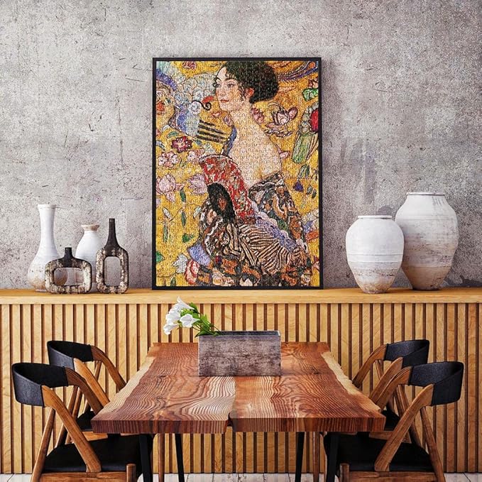 Moruska Lady with Fan by Gustav Klimt Jigsaw Puzzle 1000 Piece Art Puzzles for Adults