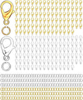 OHINGLT 700 Pieces Lobster Claw Clasps and Open Jump Rings Set, Gold and Silver Plated Bracelet Necklace Clasp for Jewelry Making