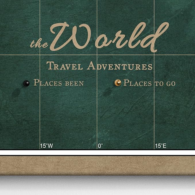 Canvas World Map with Cork Pin Board - English Lettering - Decorative Wall Decoration for All Rooms - Canvas Pictures with World Map Motif (120x80 cm, Pattern 4)
