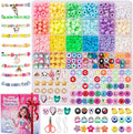 Taybonds DIY Bracelet Making Kit for Kids Age 6+, 1400+ Pcs Jewelry Making Ket with Polymer Clay Charms, Alphabet Beads, Pony, Pearl and Clay Beads, Unicorn Mermaid Panda Charms for Crafting Gifts