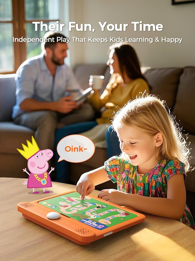Think Academy Interactive Electronic Learning Pad - Learn-to-Read System with 70 Sound Pages, Card-Insert for Alphabet, Words, Numbers, Music, Learning Activities for Kids 3-5 Years Old