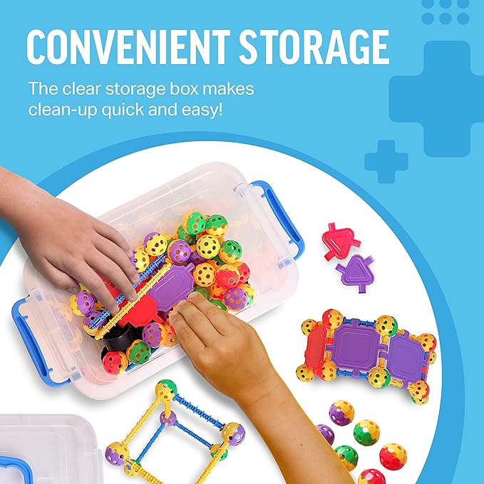 Educational Building Blocks Kit, 176 Pieces, Ages 4-8, Easter Basket Stuffers Gifts for Kids