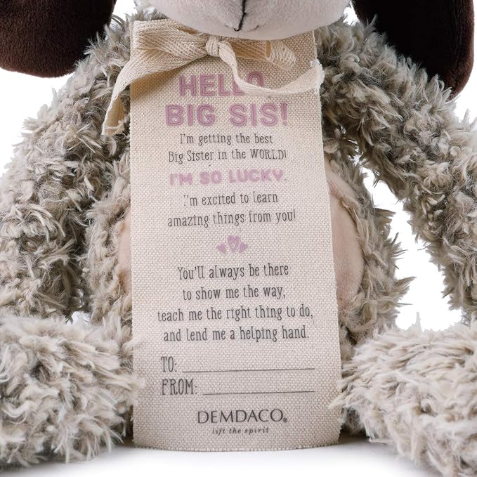 DEMDACO Big Sister Puppy Soft Brown 13 inch Plush Material Stuffed Animal Figure Toy