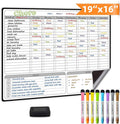 JJPRO Magnetic Dry Erase Chore Chart for Adults:Large Whiteboard16 x19-Chore Chart,Calendar,Meal Board Notes All-in-One,Behavior Chart,Teenagers,White