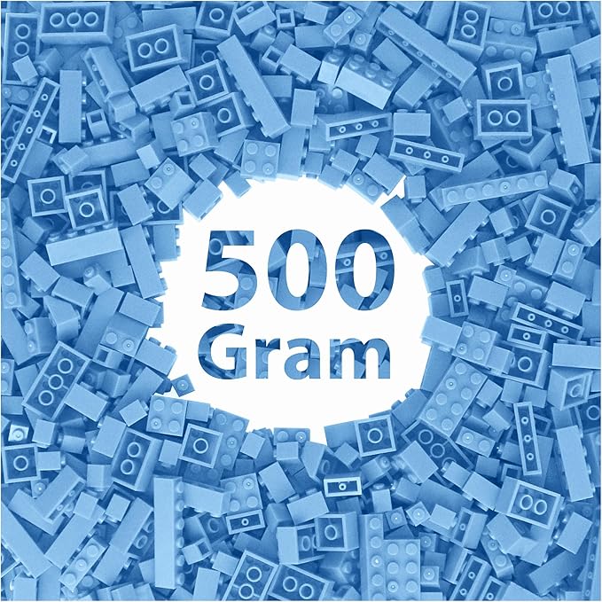 Bulk Light Blue Building Bricks, Classic Building Blocks Compatible with All Major Brands