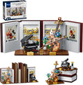 3 in 1 Music Themed Bookend Building Block Toy Set with LED Bricks, Creative Piano and Violin Building Bookstand Model, Home Décor Gift Ideas for Children and Adults (1520 pcs)