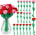 18 Pcs Plush Rose Flower Stuffed Bendable Stems Plush Bouquet Toy Soft Floral 12.6 Inch for Graduation 2025 Mother's Day Valentines Day Girl Girlfriend Wife Family and Friends(Red Pink Series)