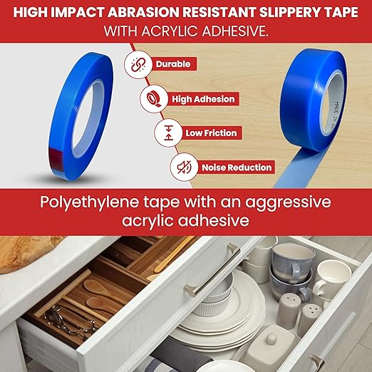 GGR Supplies T.R.U. UHMW High Impact Abrasion Resistant Slippery Tape with Acrylic Adhesive. 36 Yards (4" (100mm))