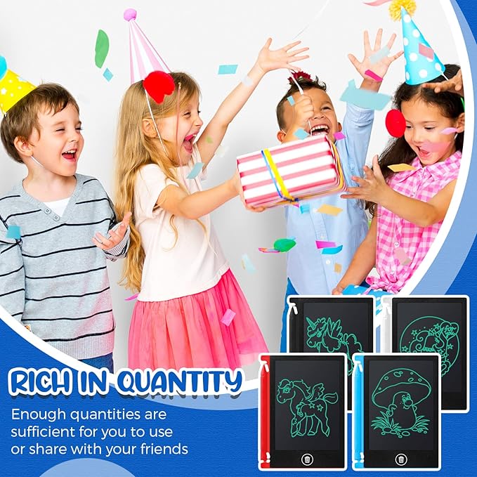 24 Pieces LCD Writing Tablet Mini Electronic Doodle Board 4.5 Inch Drawing Tablet Erasable Doodle Pad Reusable for Kids Birthday Favor