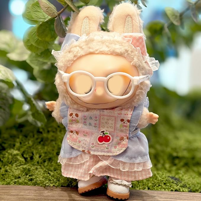 17cm Doll Clothes Set, Cute Girls Doll Outfits Set, 4 PCS Blue Maid Style Outfits Exquisite Accessories