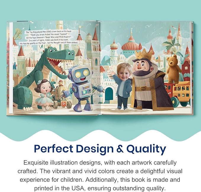 ELFINK Personalized Children Story Books - Toyland Adventure - Customized Name & Photo - Baby Gifts - Children Bedtime Story (Soft Cover)