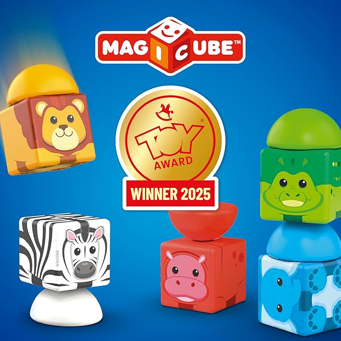 Geomag Magicube 13pcs Magnetic Blocks - Magnetic Building Blocks for Toddlers 1-3, Montessori Toys for 1+ Year Old, Autism Sensory Product, Magnets for Kids