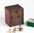 Elven Vault (Chainmail) Wooden Deck & Counter Box with Protector Storage for TCG, MTG Magic, FaB, YGO, EDH, Commander, Box, Dice