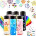 Sensory bottle Kits for Calm Calming Corner Items, Sensory Toys for Kids with Autism, Calm Down Toys with Unicorn, Space, Mermaid, 6 Big Empty Plastic Reusable Bottles Toddler Classroom Must Haves