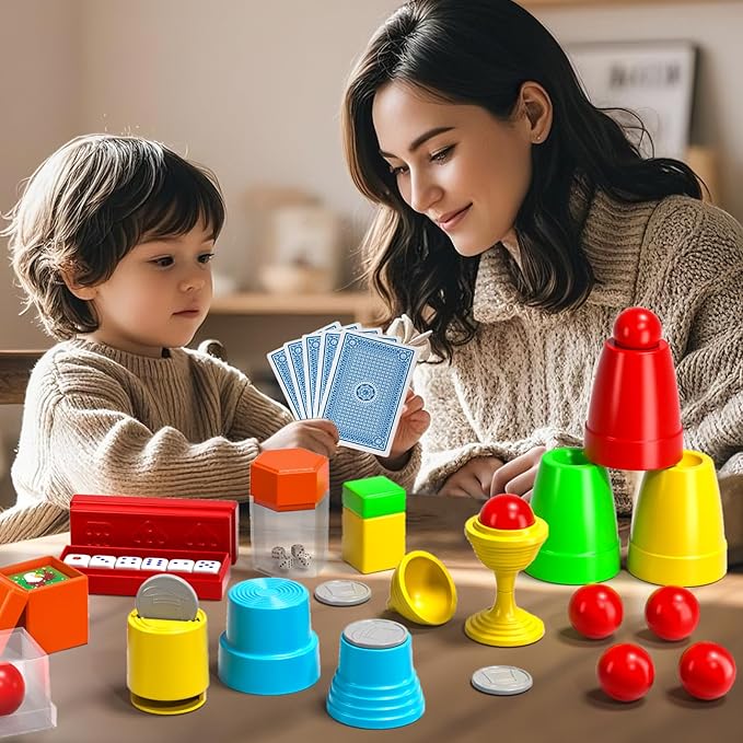 Magic Kit for Kids, 130 Magic Tricks Set for Kids with Magic Wand, Manual and Videos, Magic Set Toys Gifts for 6 7 8 9 10 11 12 Years Old Kid Boys Girls Beginner Halloween Christmas Birthday Parties