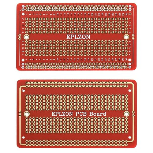10 Pcs Solderable Breadboard PCB Board Gold-Plated Solder Breadboard for DIY Electronics Projects Apply to Soldering Projects 3.5"x2.05" (Red)