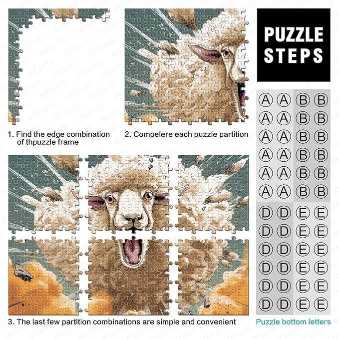 Sheep for Adults Fun 500 Pieces 3D Animal Thickened Wooden Jigsaw Puzzles Toy Intellectual Game Stress Relief Toy Decoration Education Game Relaxation and Intelligence 500pcs (52x38cm)