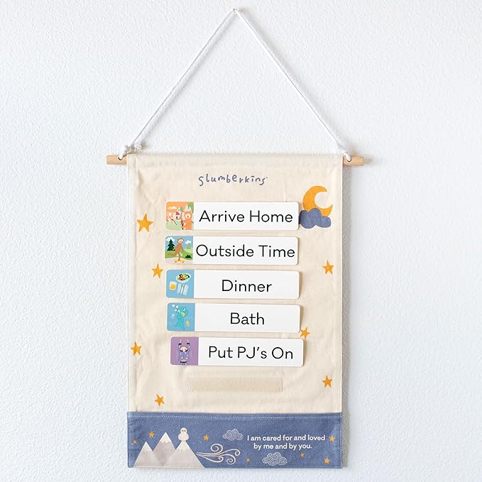Slumberkins Visual Schedule for Siblings Bundle - Includes 2 Visual Schedules, Sloth Kin, Sloth's Daily Plan & Sloth Starts to Slumber Board Books - Practing Routines & Healthy Boundaries for Kids