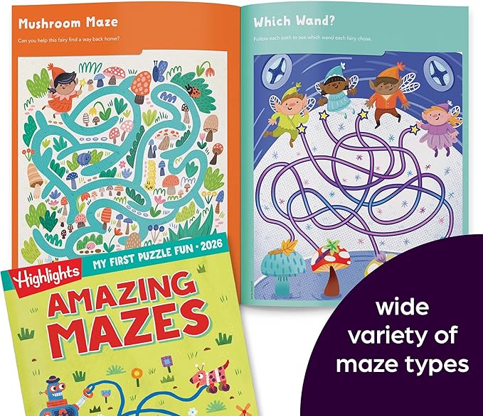 My First Puzzle Fun 2026 Activity Book Set with Mazes, Matching and More, Kids Puzzle Books for Travel, Learning and Screen-Free Play for Kids 3-6