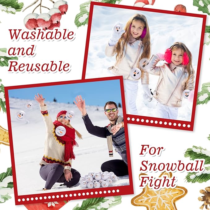 Zhanmai 64 Pcs Christmas Snowmen Stress Balls Bulk Small Snowball Face Relief Squeeze Crafts for Winter Party Favors Xmas Stocking Stuffers Gift Goodie Bag Fillers Holiday Decorations (2.5 Inch)