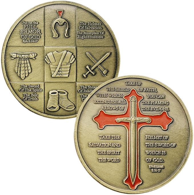 Put On The Whole Armor of God Challenge Coin Templar Knight Coin