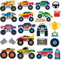 20 PCS Truck Thick Gel Clings Truck Window Gel Clings Decals Stickers for Kids Toddlers and Adults Home Airplane Classroom Nursery Transportation Party Supplies Decorations Removable and Reusable