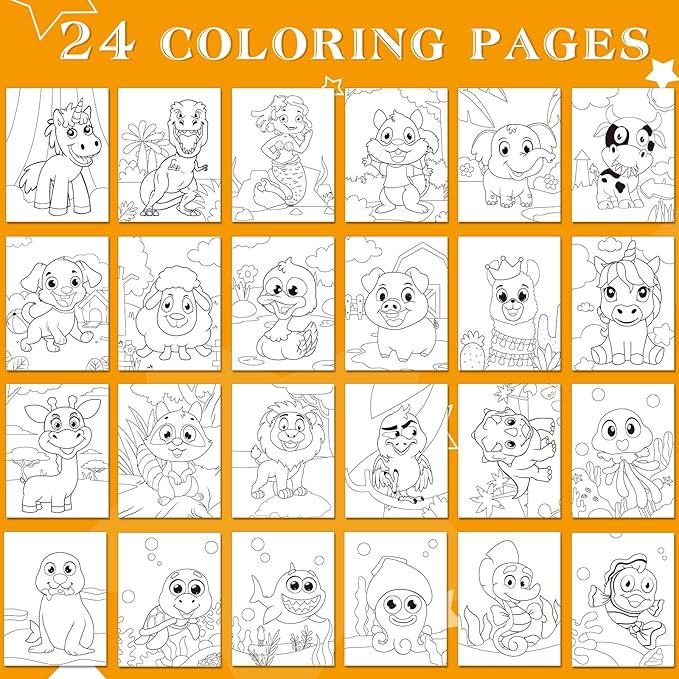 Make-a-Face Stickers Coloring Books 3-Pack,Unicorn,Dinosaur,Mermaid On The Go Travel Trip Must Have Toys Activity Pad Airplane Activities for Toddlers Kids Ages 4-8