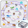Baby Play Mat，Thick Soft 50" X 50" Playpen mat, Non-Slip and Machine Washable Baby Play Mats for Floor，Crawling Mat for Babies, Toddlers & Infants to Play and Learn (Purple Animal, 50" X 50")