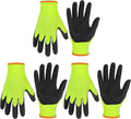 HANDLANDY 3 Pairs Kids Gardening Gloves Latex Free, Nitrile Coated Children Toddler Garden Yard Work Gloves for Little Girls Boys (Size M, Black-Green)