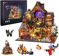 Miniature House Kit Magic Forest, DIY Mini House Building Kit, Miniature Kit for Adults with Furniture and LEDs, Great Gift for Girls Teens Family