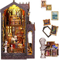 Book Nook Kit – Wonder Studio, DIY Miniature Booknook House with LED Lights, 3D Wooden Puzzle for Adults & Teens, Bookshelf Decor Gift for Family, Friends