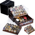 Premium Challenge Coin Display Case for 100 Coins - 360° View & Interchangeable Panels - Military, Police, Fire Fighter Gift for Retirement, Promotion