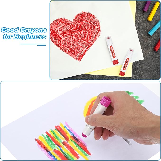 PATIKIL Tempera Paint Sticks, 6 Pcs Solid Tempera Paints Sticks Washable Bulk Markers Pen Quick Drying for Artists Beginners Art Supplies, Yellow-Green
