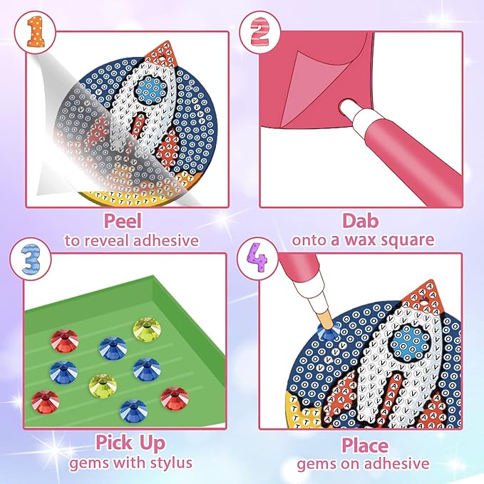 Arts and Crafts for Kids Ages 8-12 - 5D Gem Art Painting Kits for Kids - Create Your Own Gem Keychains by Number DIY Craft Gift for Girls Boys Ages 6-8 8-10 10-12