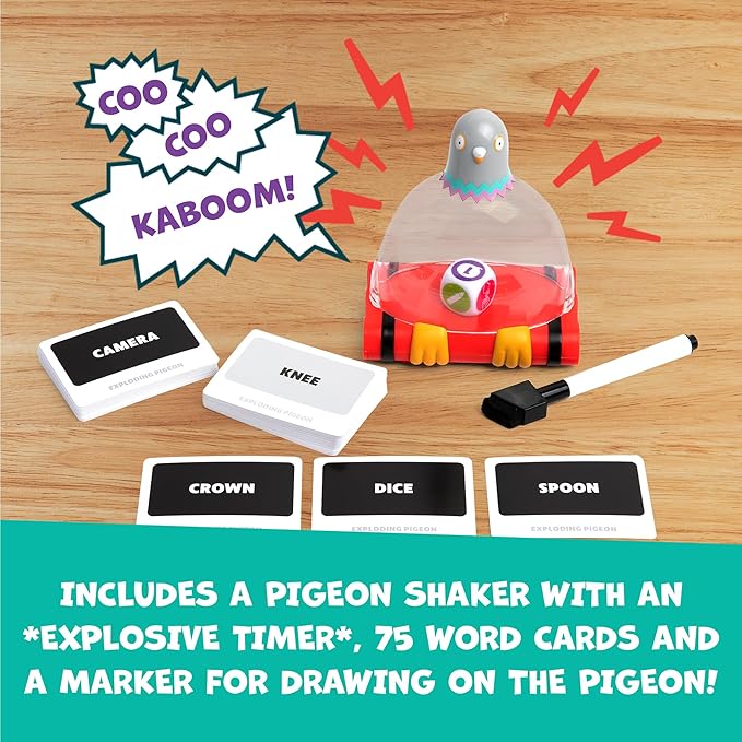 Exploding Kittens Presents Exploding Pigeon – Hilarious Fast-Paced Party Game for Families, Kids, Teens & Adults – Ages 7+ – 3+ Players – Perfect for Game Night