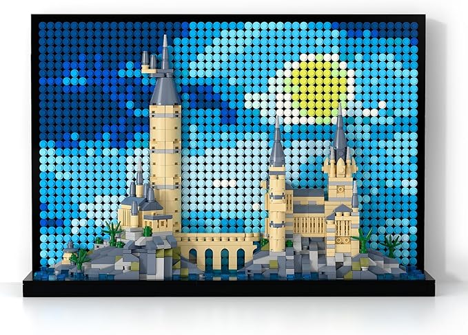 Micro Brick Magic Castle Building Set: 3D Wall Art | 2-in-1 Home Decor Model | Creative Castle & Painting Display | DIY Gift Idea Building Toy for Teens Ages 8+ Kids, Adults