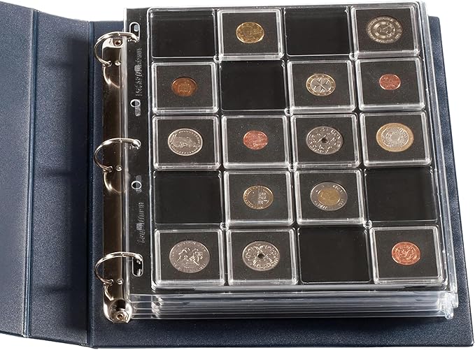 Lighthouse - Coin Album Set with ENCAP 5 Pages for Quadrum Snaplocks, Fits 100 2"x2" Coin Holders - Green