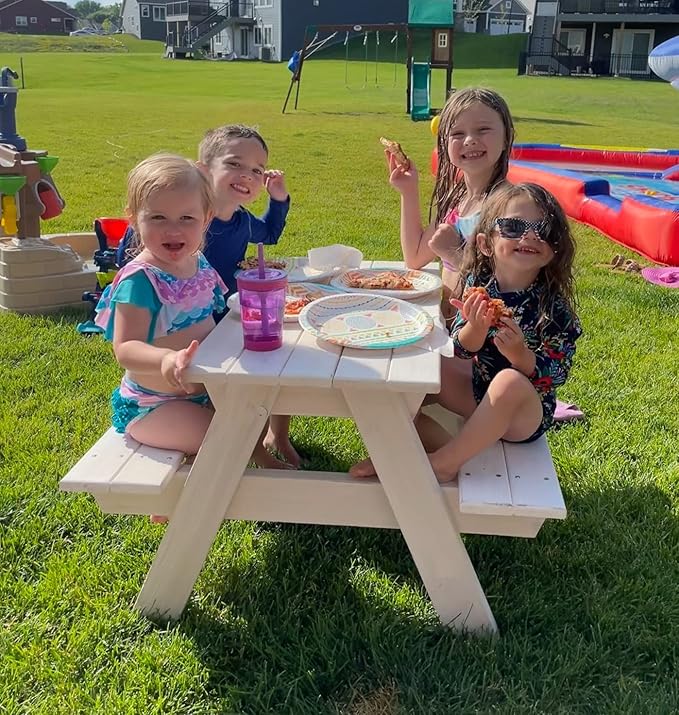 "Generic" Kids Picnic Table Made from Cedar Lumber (Dark Brown)