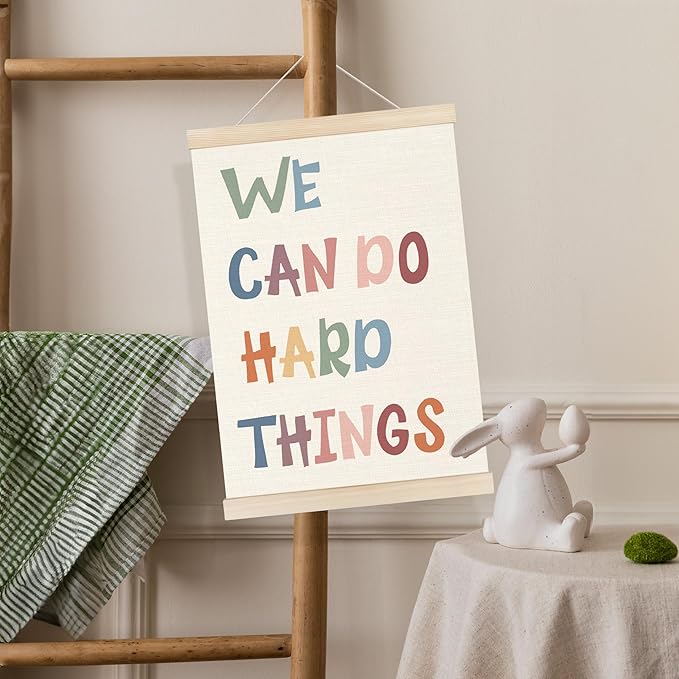 Koesus Boho Inspirational Wall Art Poster Hanger Frame 12x16 Inch Set of 2, Positive Affirmation Canvas Pictures Prints Framed Wall Decor for Classroom Toddler Kids Room Nursery Playroom