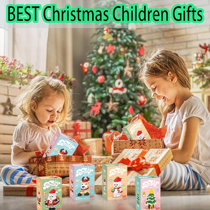 Christmas Building Blocks Reindeer Compatible for Lego Christmas Micro Blocks Stacking New Toys Holiday Present Box New Year Birthday Gifts for Kids 6-12 Years Old (Deer)